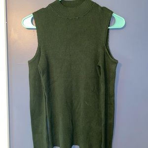 Green Cold Shoulder Sweater